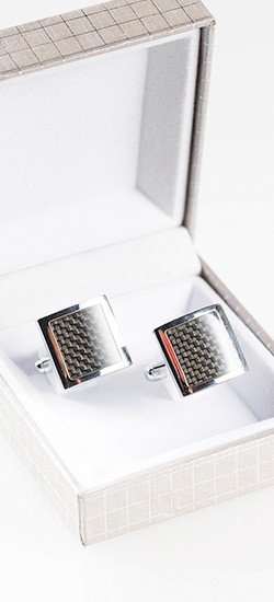 Silver Square Cufflink 