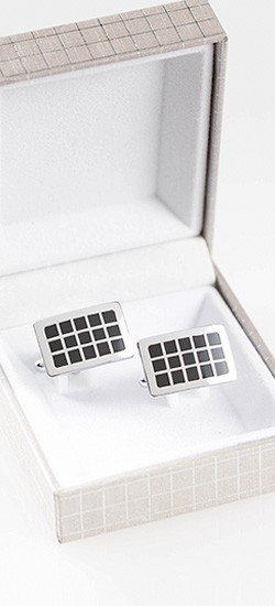 Rectangle Check Cufflink