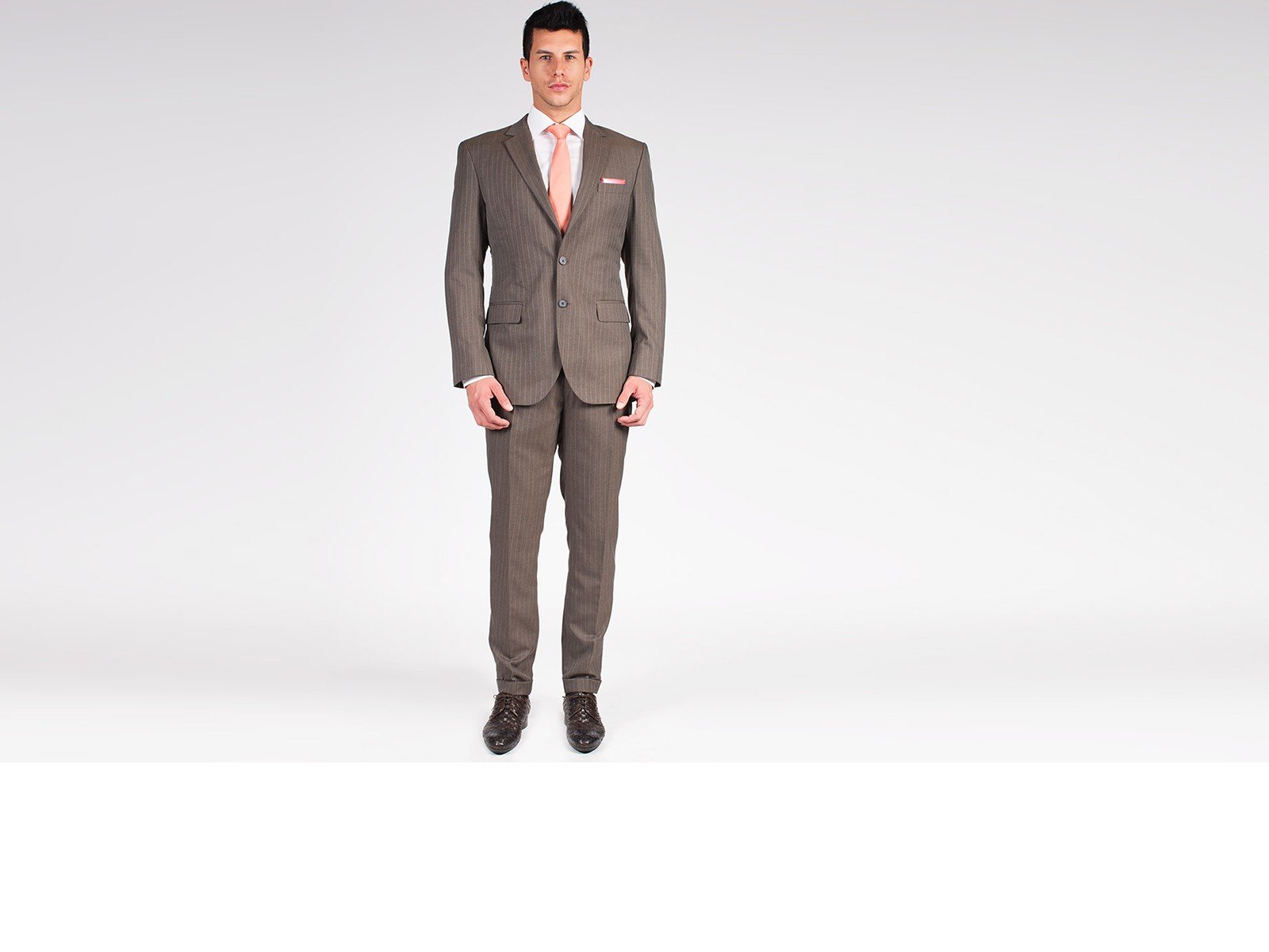 The Rebel - Brown Stripe 2 Piece Custom Suit