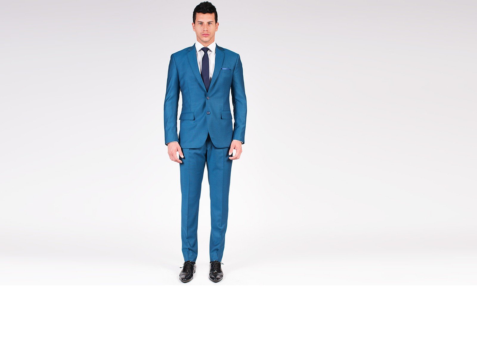 The Sean - Classic Teal Blue 2 Piece Custom Suit