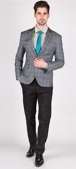 Grey Window Pane Blazer