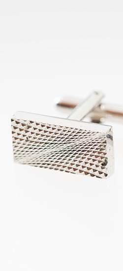 Silver Textured Cufflink