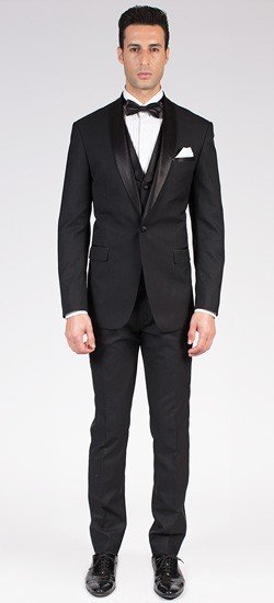 The Dignitary - Black Shawl Collar 3 Piece Custom Tuxedo