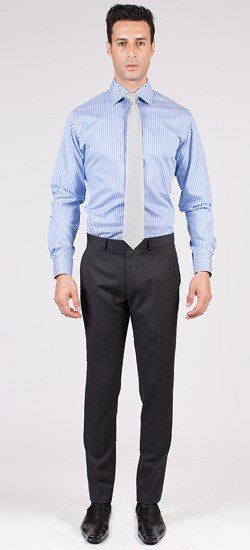 Premium Blue Pencil Stripe Custom Shirt