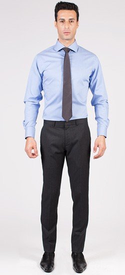 Blue Pencil Striped Custom Shirt