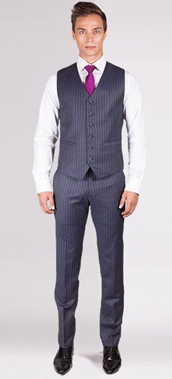 Striped Charcoal Grey Vest