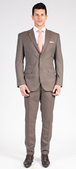 The Rebel - Brown Stripe 2 Piece Custom Suit