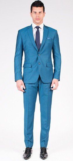 The Sean - Classic Teal Blue 2 Piece Custom Suit