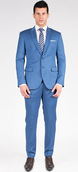 The Aaron - Steel Blue 2 Piece Custom Suit