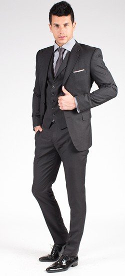 The Brody - Charcoal Grey 3 Piece Custom Suit