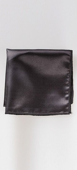 Black Satin Pocket Square