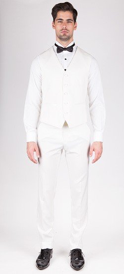 Luxurios White Tuxedo Vest