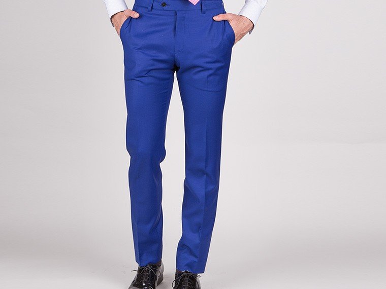 Trousers For Men Online Blue Formal Pants Regular Fit Branded TRO.3 - Nool-atpcosmetics.com.vn